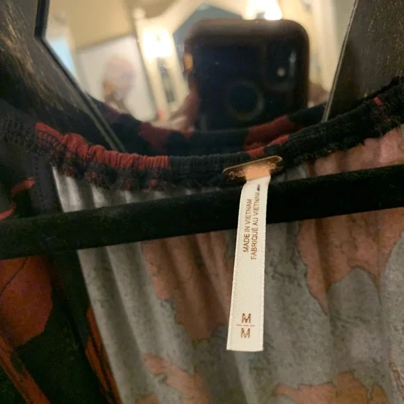 Free People Austyn one piece floral, ruffle, bell bottom jumpsuit. - Picture 5 of 5